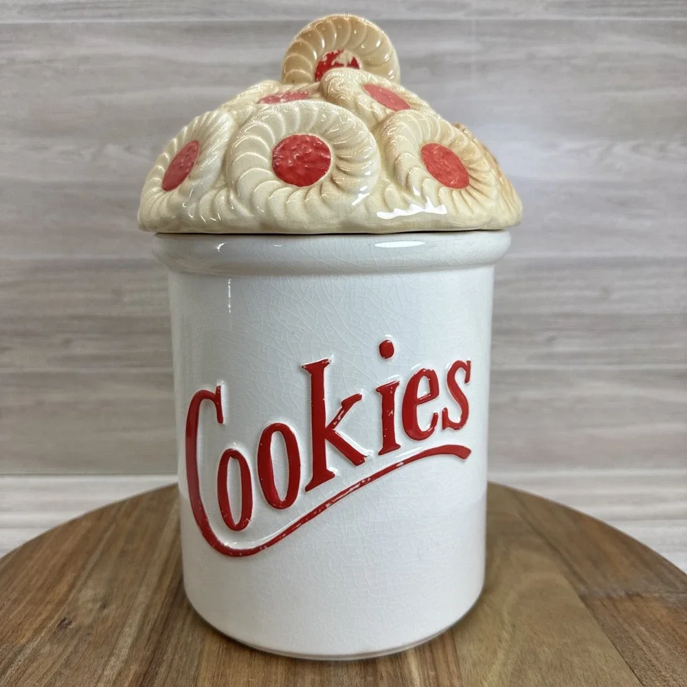 Munchtime by Himark COOKIES Vintage Porcelain Cookie Jar/Canister Japan